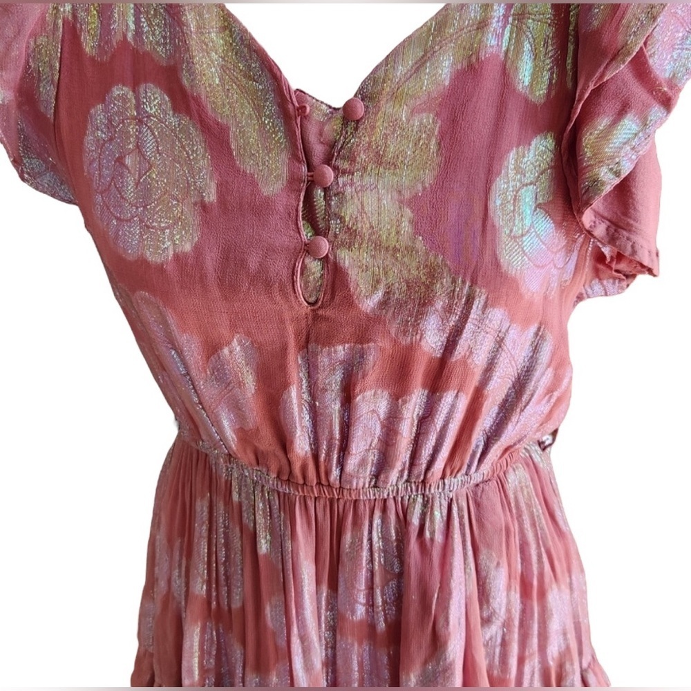 🔆 Anthropology, Ollari Pink Orchid Midi Dress - Size XS - Picture 4 of 7
